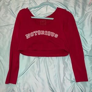 PacSun Women’s Red Crop Sleeve Top - Size L